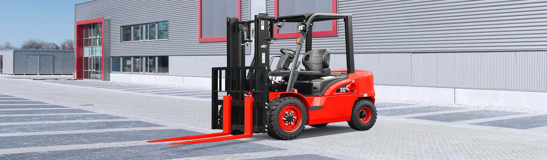 Forklift hire Stratford unloading pallets from a commercial truck