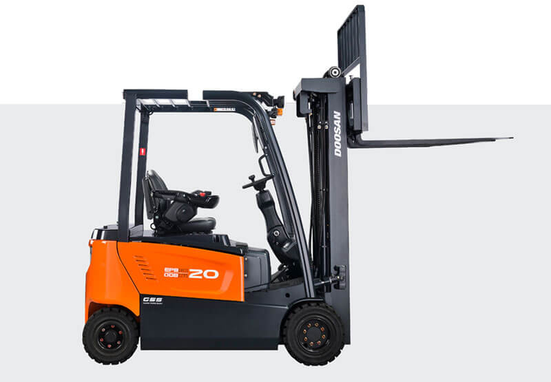 Forklift operator safely handling a commercial load in Stratford